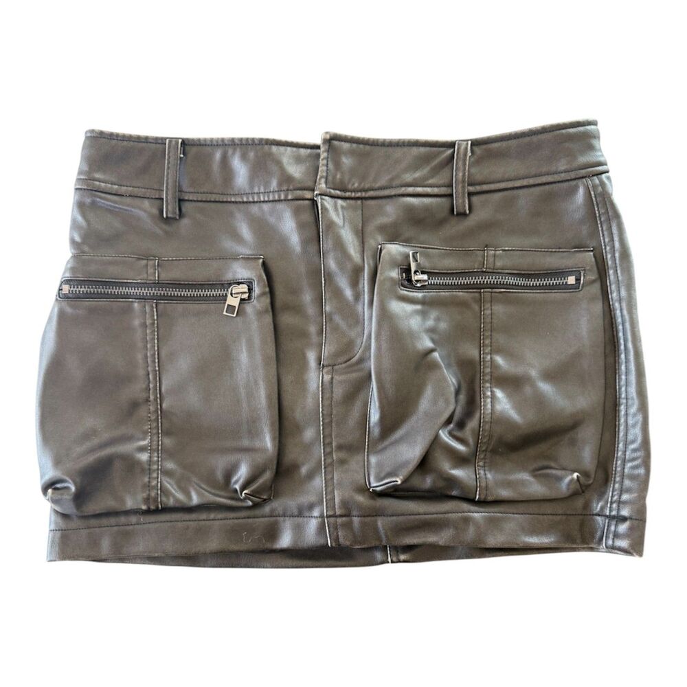 Zara Black Faux Leather Mini Skirt Size Small